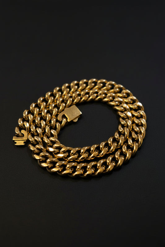 Hip Hop style 18k PVD Gold Plated Mens Chain/12mm/20nch