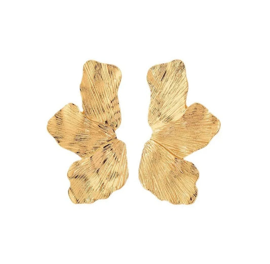Golden Flower Earrings Ekectroplated