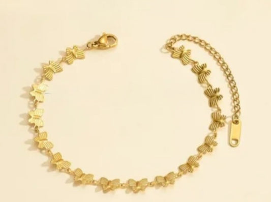 18K Gold Plated Butterfly Bracelet Waterproof