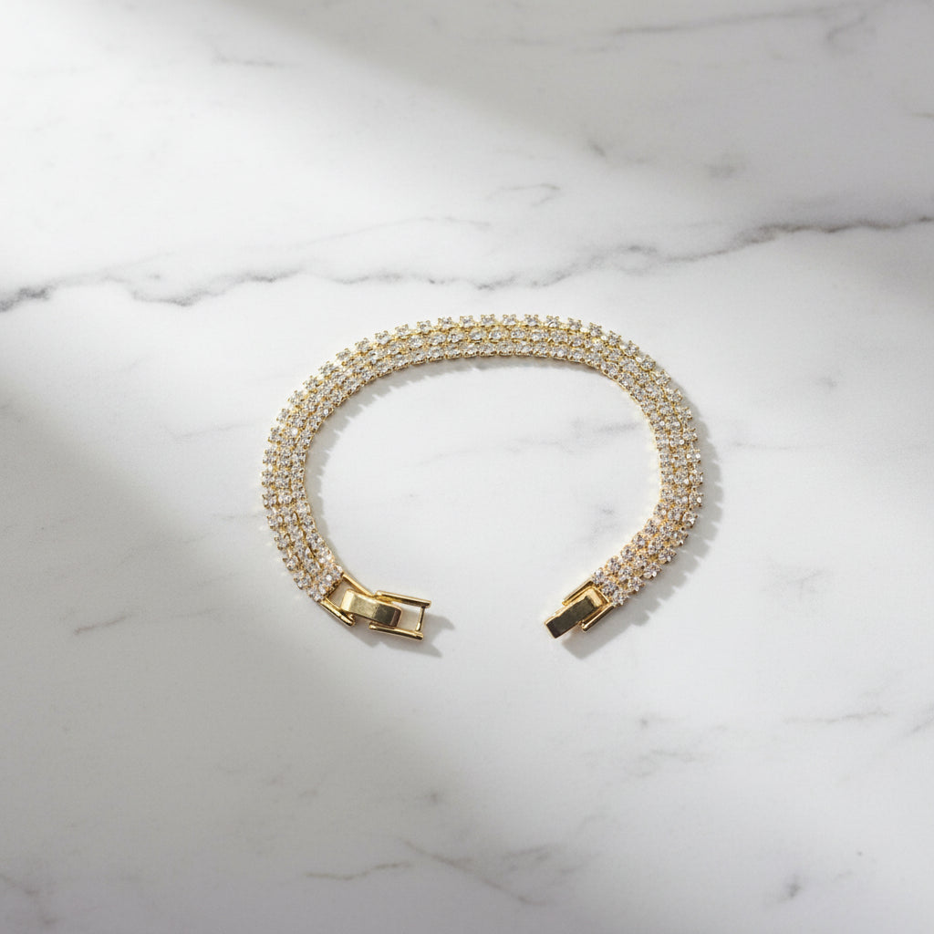 AD 3 Layer Tennis Bracelet