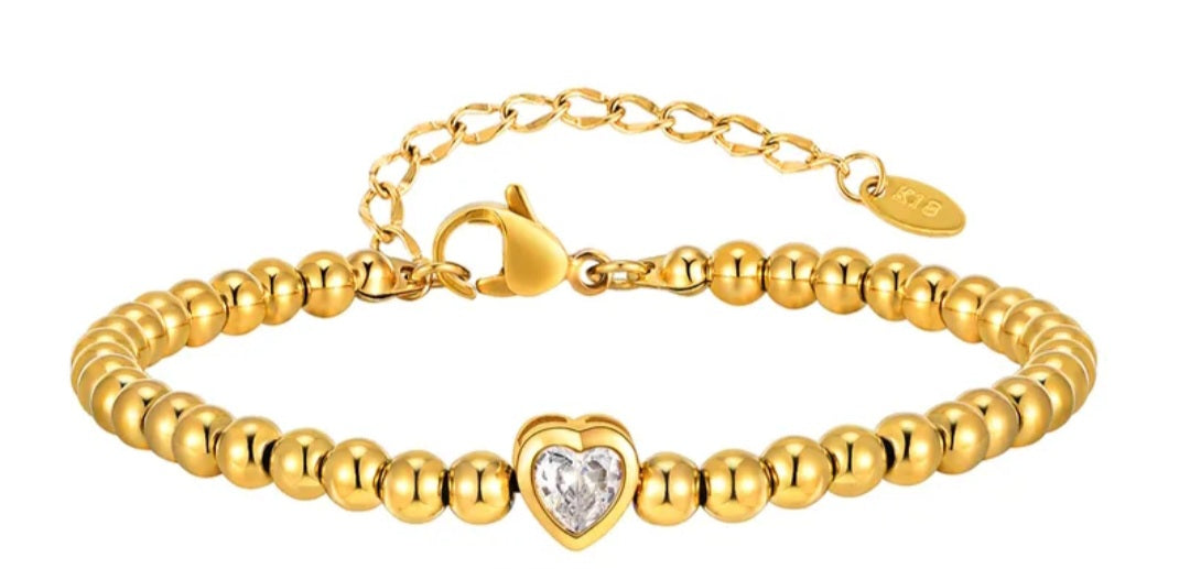 Heart Shape Bracelet 18K Gold Plated