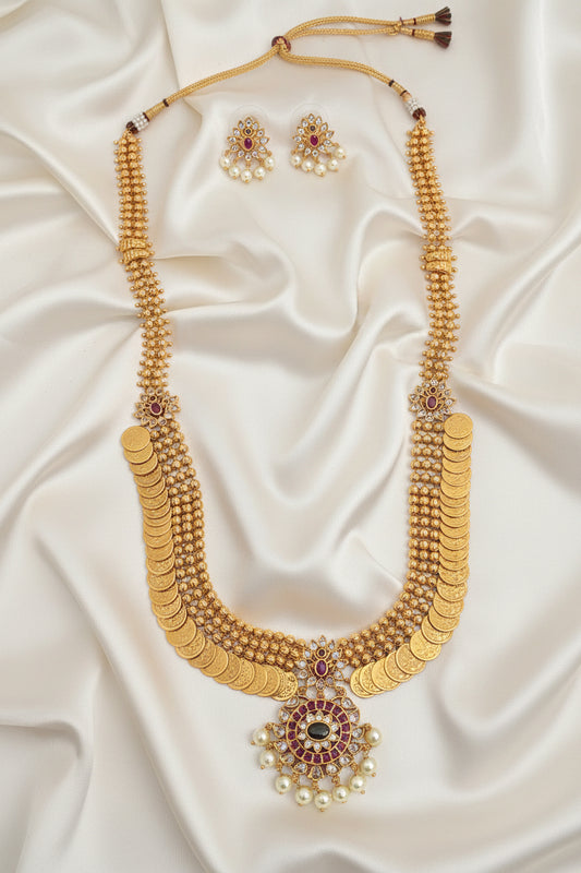 Traditional Temple Jewellery Lonh Haram Gold Plated