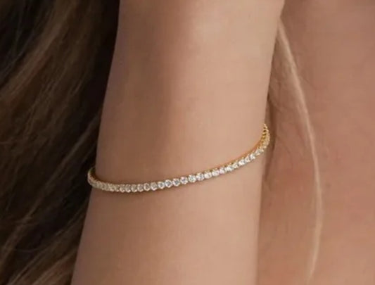 Zircon Tennis Chain Bracelet Stainless Steel