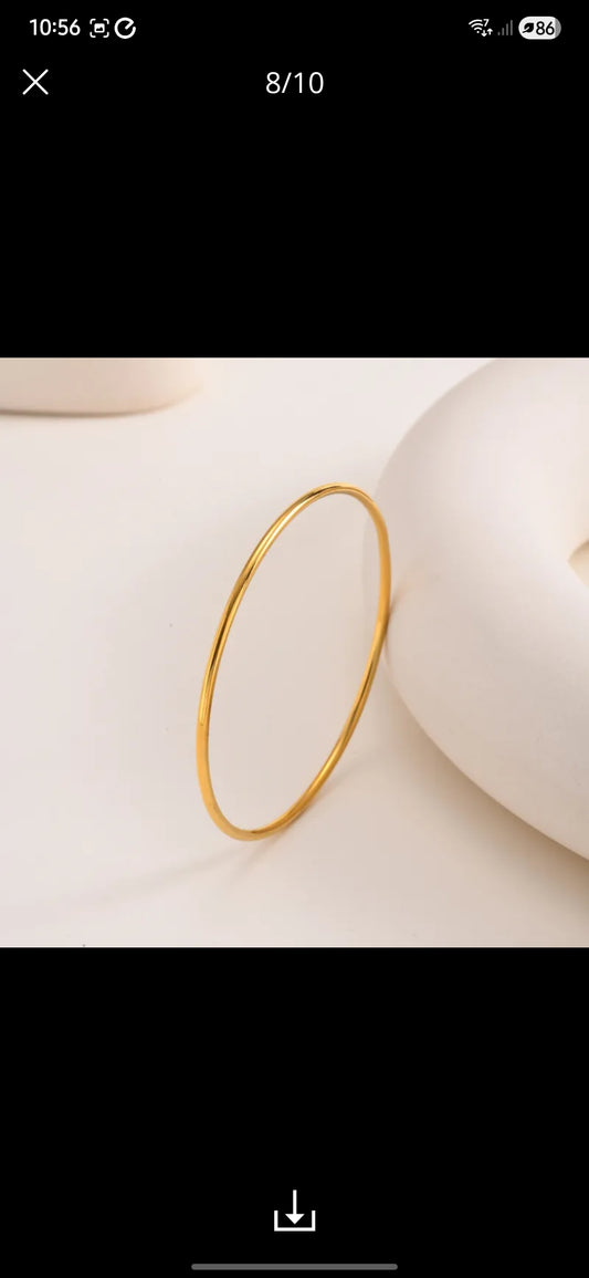18K Gold Plated Bangle Waterproof size 2-6