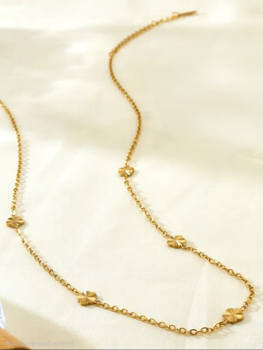 Flower Necklace 18K Gold Plated Waterproof