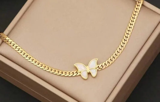 Butterfly Necklace 18K Plated Waterproof