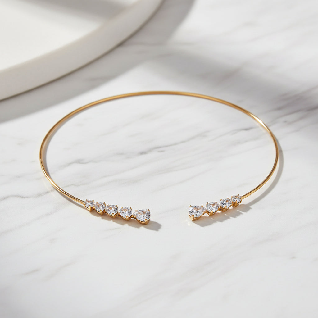 Retro Geometric Copper Plating Choker