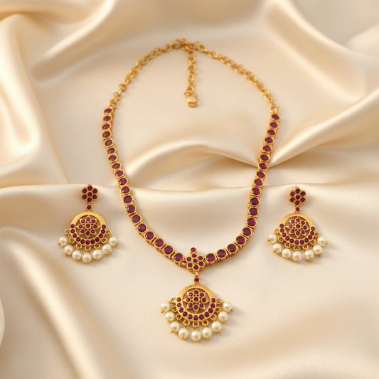 Pink stone Traditional Necklace