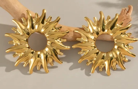 Sun Earrings Plated Waterproof Jewellery
