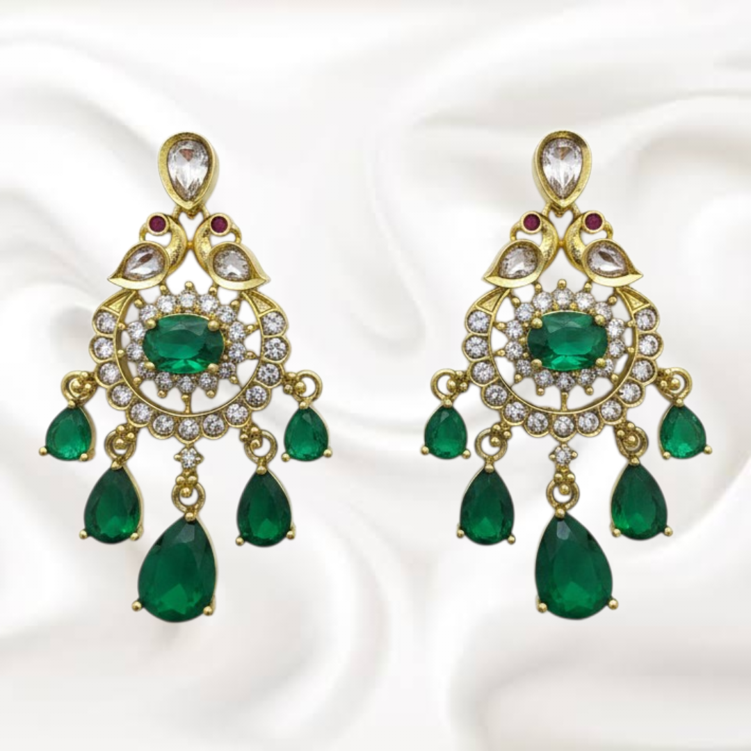 Gold Base stone Earrings