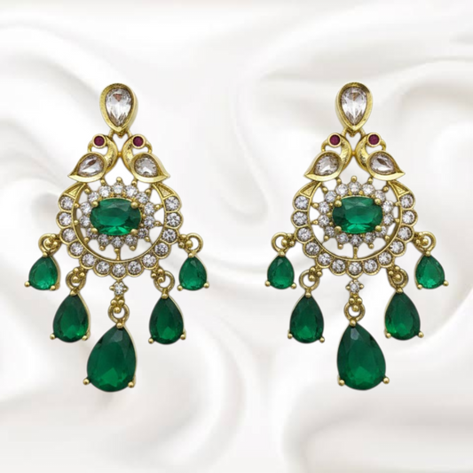 Gold Base stone Earrings