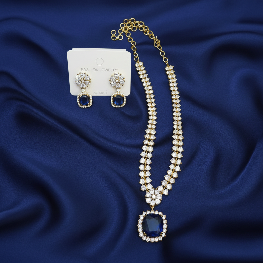 AD Blue Pendant Necklace