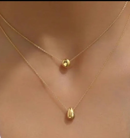 Water Droplets Necklace 18K Gold Plated waterproof