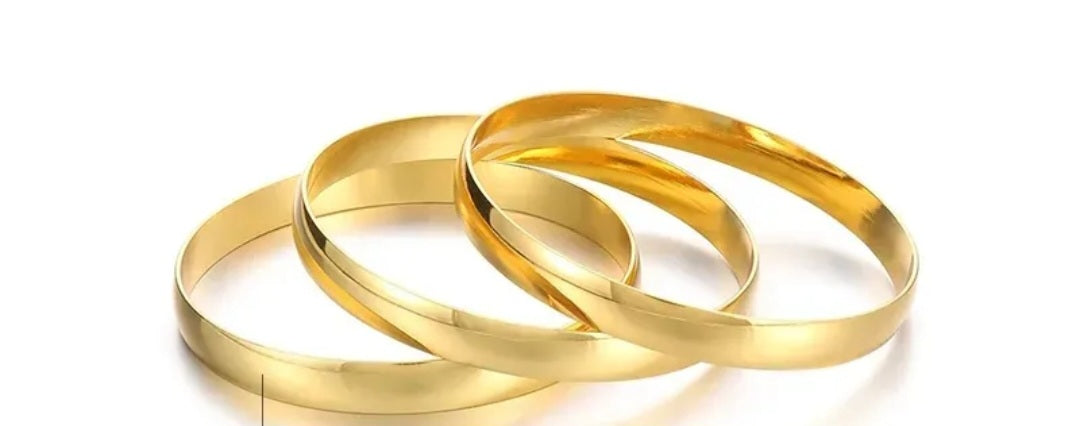 18K Gold Plated Round Stainless steel Waterproof one Piece size 2-4