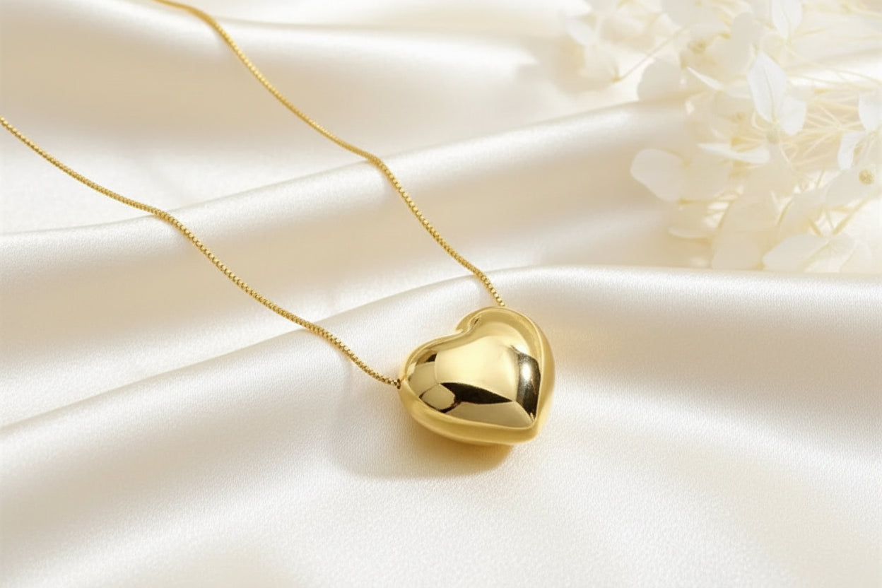 Heart Shape 18K Gold Plated Waterproof