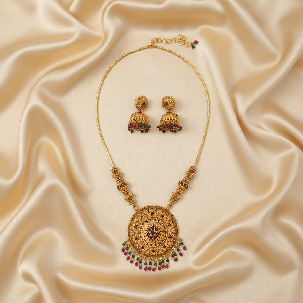 Antique Gold-Plated Jewelry Set