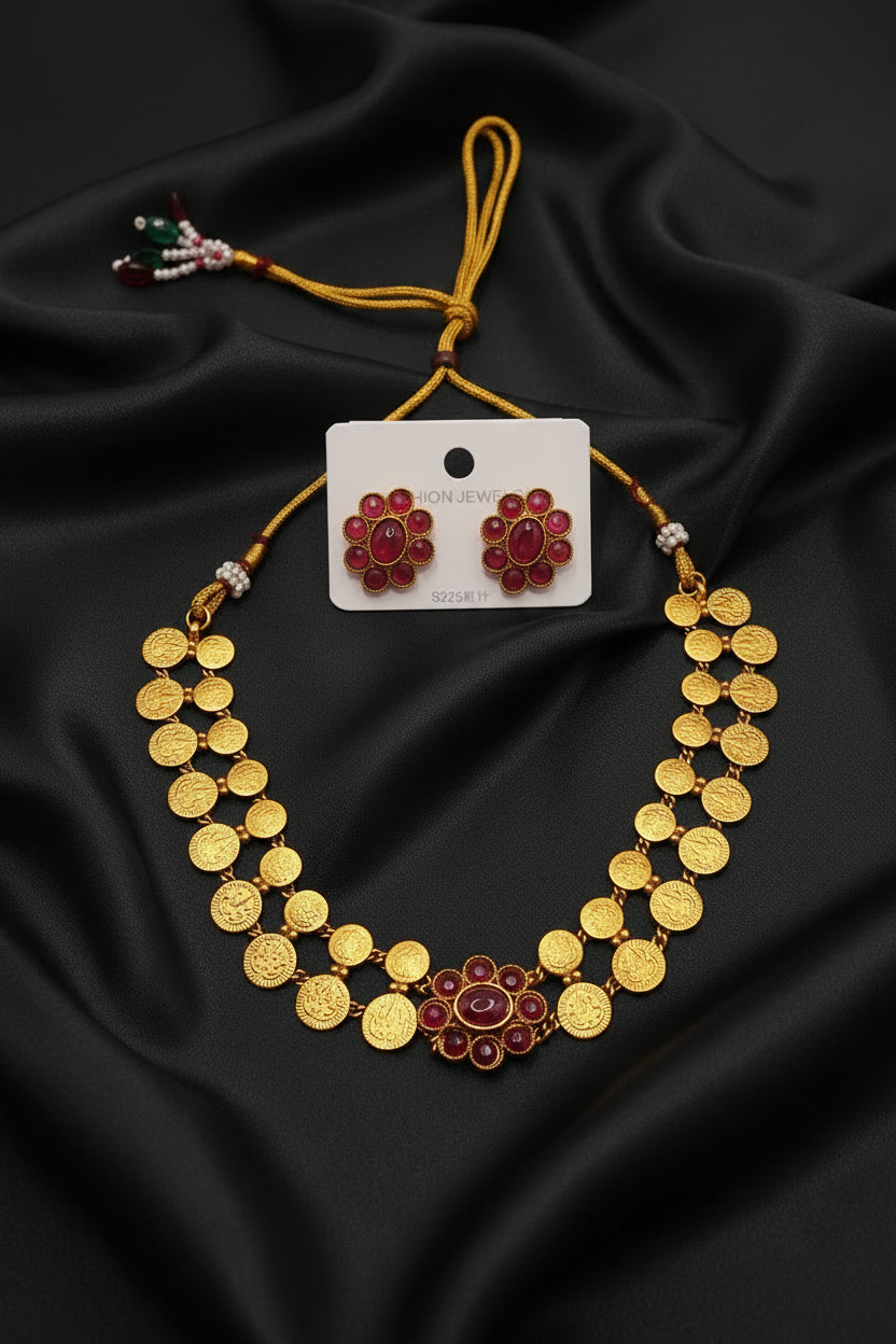 Coin Necklace, Kasu Mala Necklace Set
