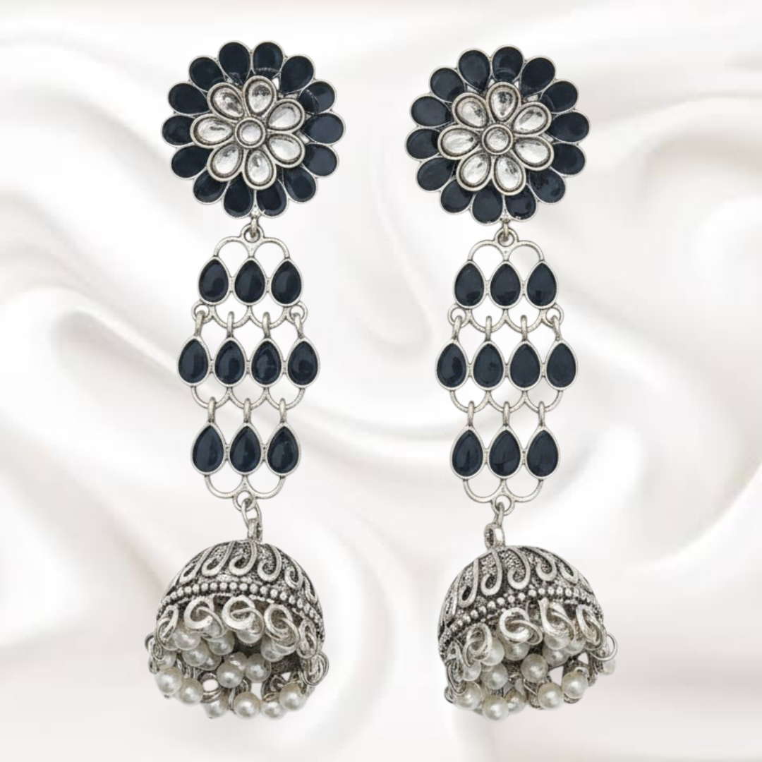 Black Metal Long Jhumka