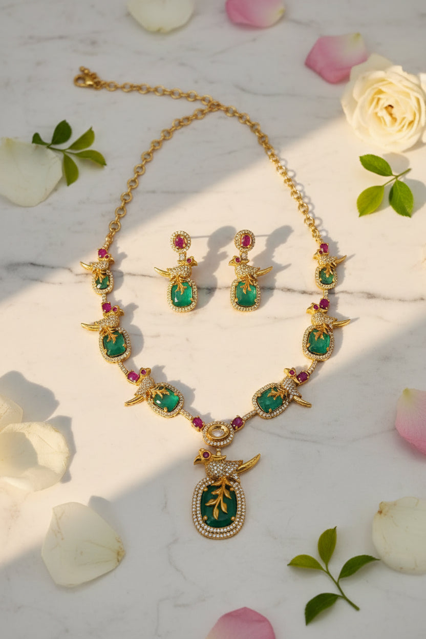 Parrot Design Pendant Necklace Set