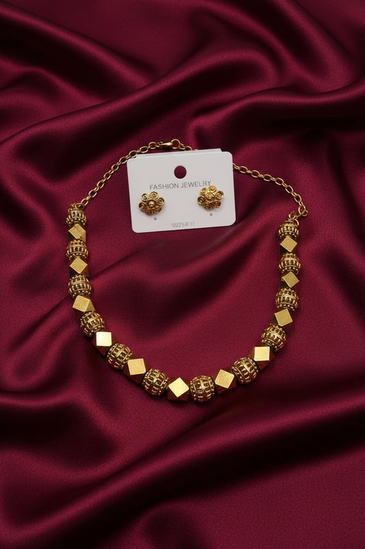 Antique Gold Bead  Necklace Set