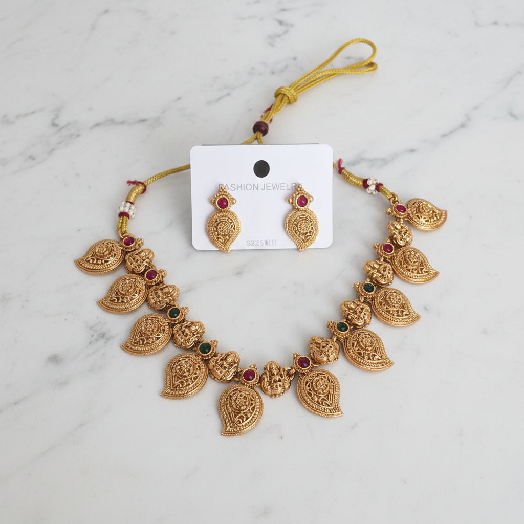 Antique Gold finish temple Jewellery