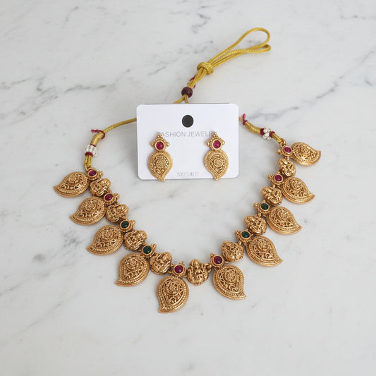 Antique Gold finish temple Jewellery