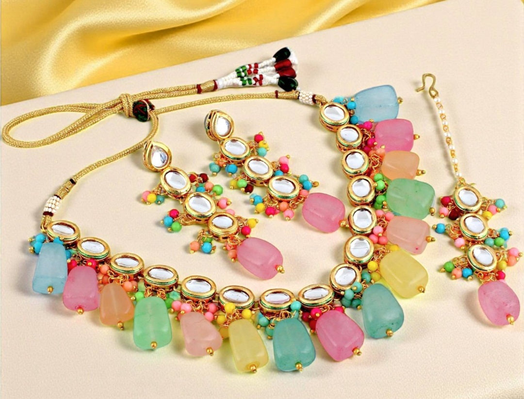 Meenakari Kundan Multicolour Necklace