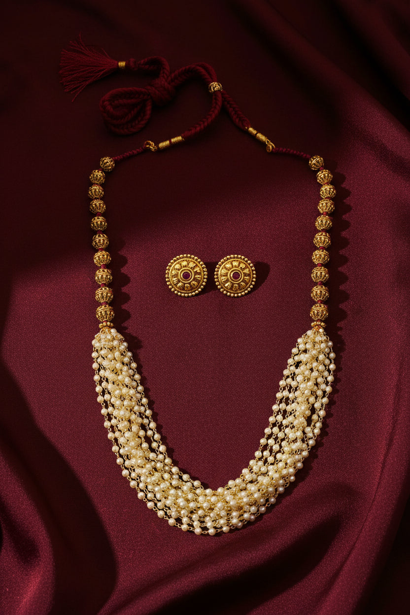 Moti Haar / Pearl Long Necklace Set