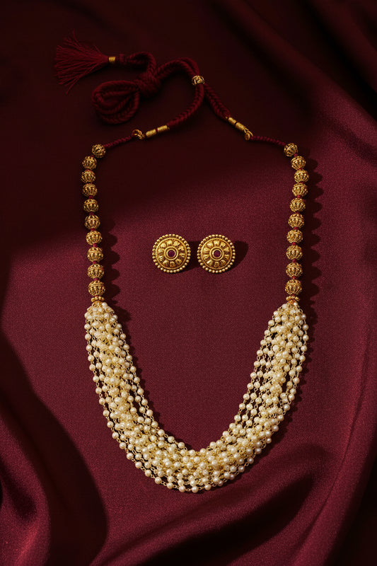Moti Haar / Pearl Long Necklace Set