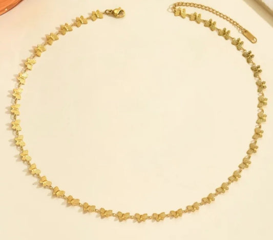18K Gold Plated Butterfly Necklace waterproof