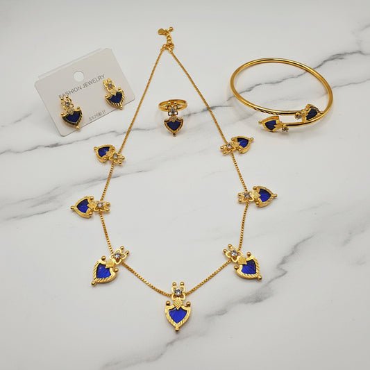 Traditional Blue Palakka Necklace Set