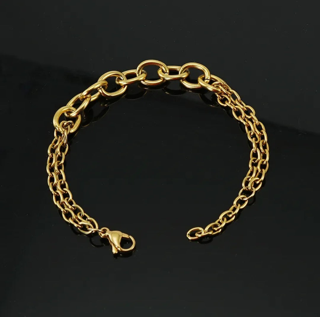 Geometric 304 Stainless Steel 18K Gold Plated Bracelet