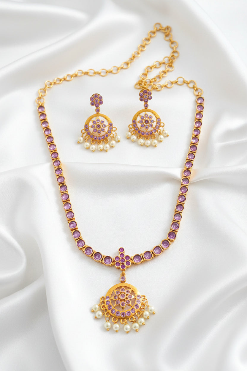 Lavender Stone Traditional Necklace