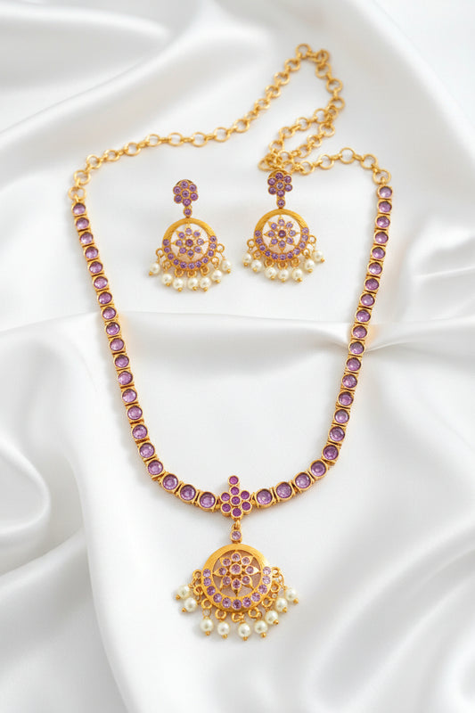 Lavender Stone Traditional Necklace