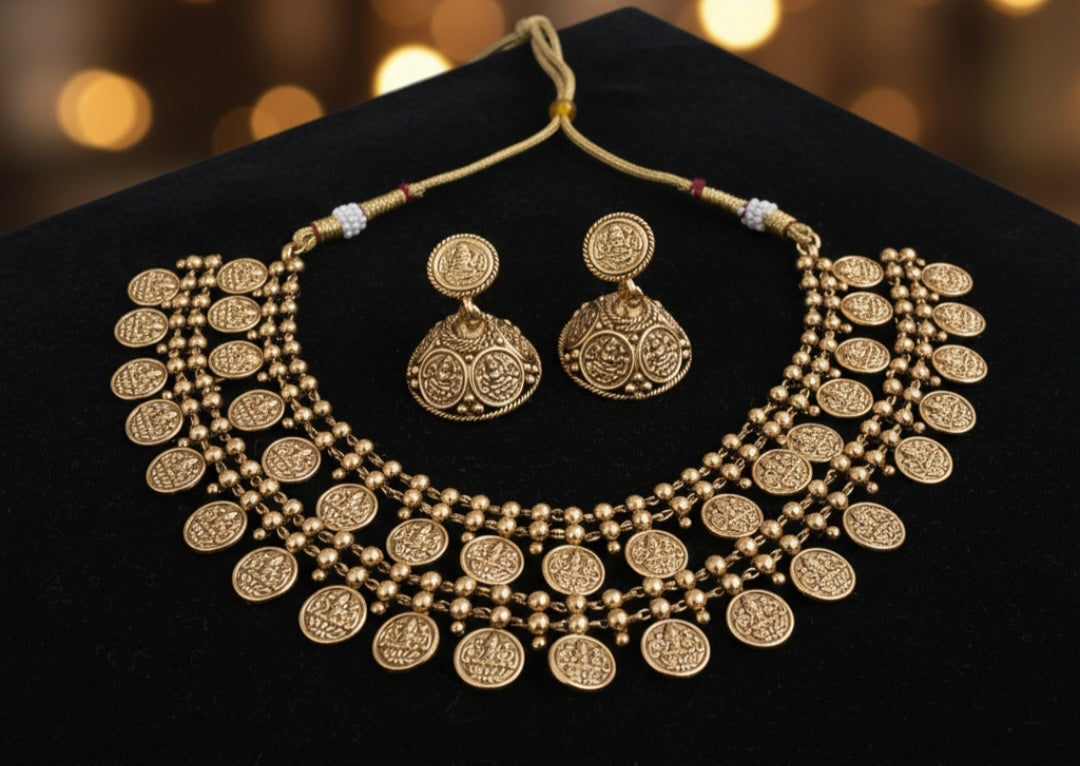 Matte Finish Coin Necklace